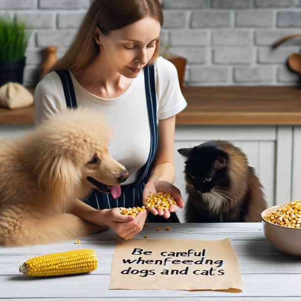 옥수수를 강아지와 고양이에 주의 깊게 급여하세요 옥수수를 강아지와 고양이에 주의 깊게 급여하세요