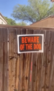 “맹견 주의” 집을 지키고 있는 강아지의 정체는?