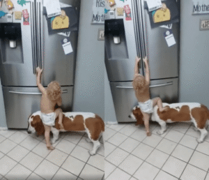 “망 좀 보고 있어!” 냉장고를 뒤지는 범죄자와 범죄견의 결말은?