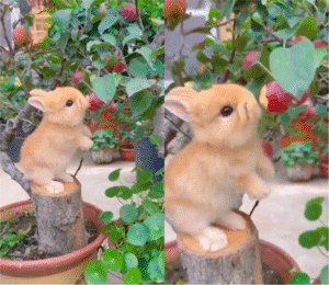 아기 토끼가 무아지경에 빠진 이것은?